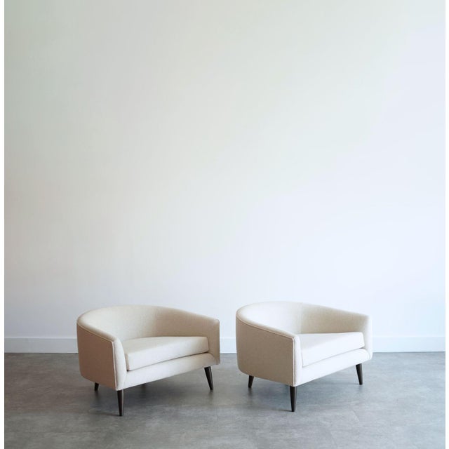 Mid 20th Century MCM Low Profile Barrel Back Lounge Chairs, C. 1950s For Sale - Image 5 of 9