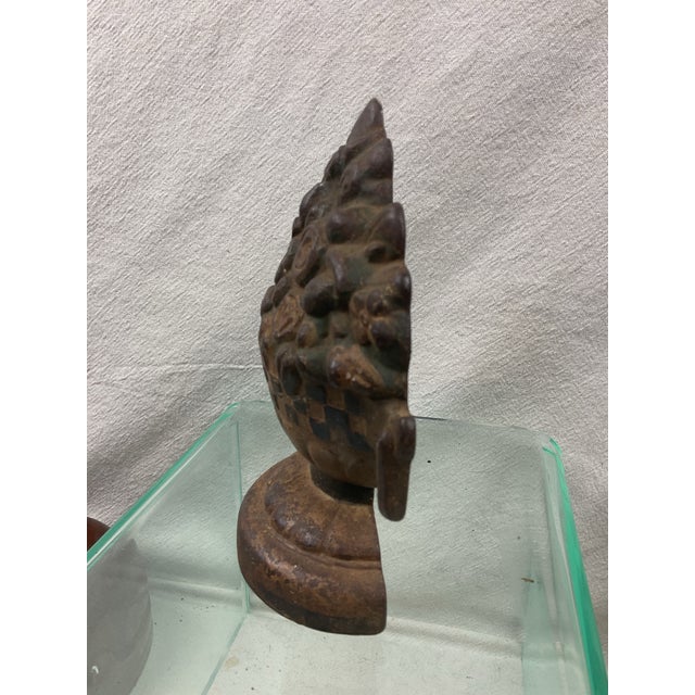 Early 20th Century Antique Cast Iron Flower Basket Doorsop For Sale - Image 5 of 8