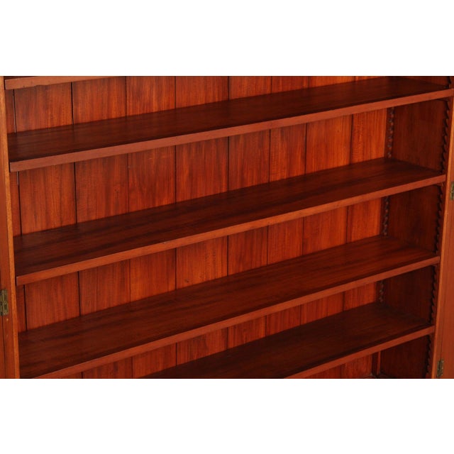 Antique American Empire Large Cherry Stepback Bookcase For Sale - Image 4 of 12