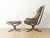 FALCON chair with footstool from the 1970s by Sigurd Ressell for Vatne Møbler. High-quality frame made of bent plywood...