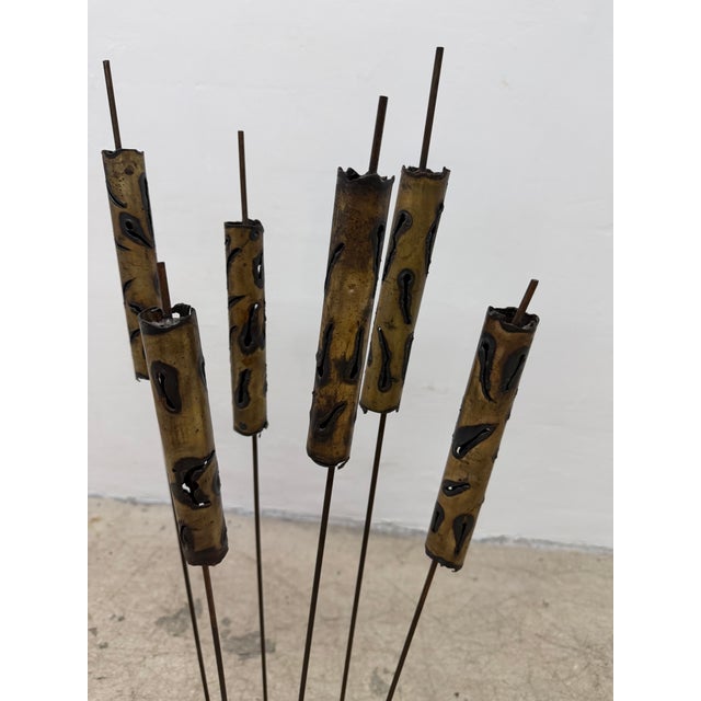 Metal Torch-Cut Brutalist Iron Cattail Table or Floor Sculpture, 1960s For Sale - Image 7 of 13