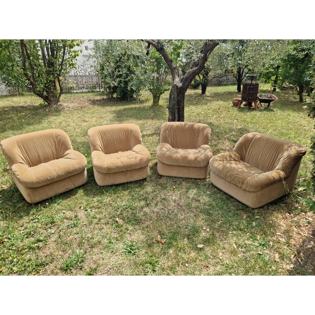 Beige Scoop Modular Chairs by Henning Korch, 1970s, Set of 2 For Sale - Image 8 of 18
