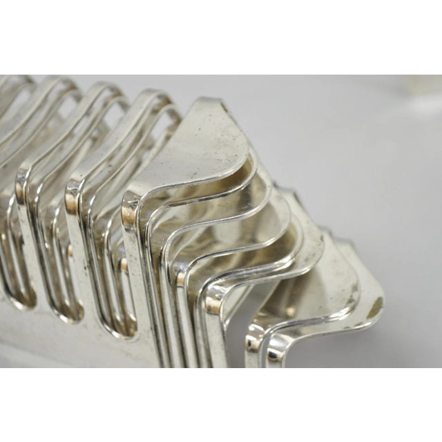 Vintage Modern Silver Plated Dinner Oil Caddy & (10) Toast Bread Racks - 12 PCS For Sale - Image 18 of 18