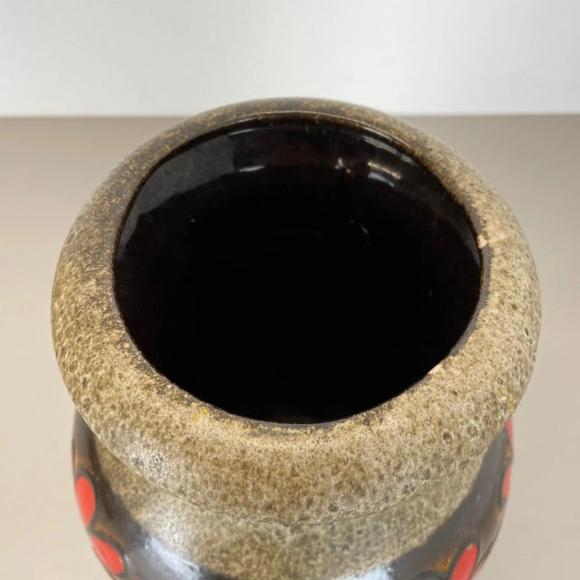 1970s Large Fat Lava Floral Floor Vase from Scheurich, Germany, 1970s For Sale - Image 5 of 16