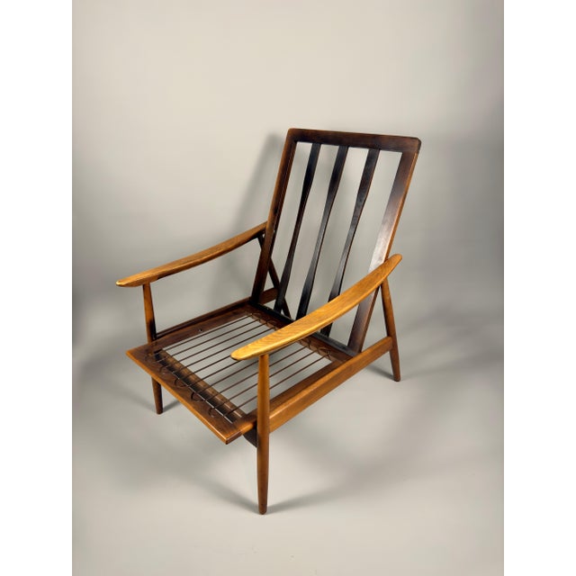 Vintage Scandinavian Lounge Chair in Green Upholstery and Beech Wood, 1960s For Sale - Image 16 of 17