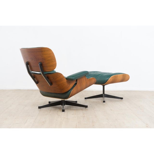 1970s Set of Vintage Lounge Chair with Ottoman in Avocado Green by Charles and Ray Eames for Herman Miller, 1970s For Sale - Image 5 of 18