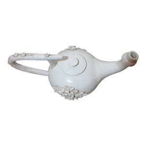 1930s Antique Handmade Italian Pottery Teapot Shaped Water Pitcher Jug