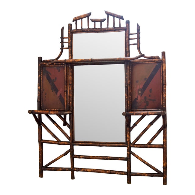 Late 19th Century English Aesthetic Bamboo Framed Mirror For Sale