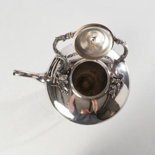 Traditional 19th Century Silverplate Tilting Tea Pot For Sale - Image 3 of 12