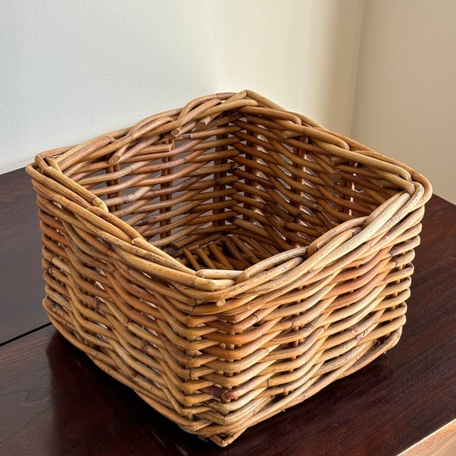 Petite Handwoven Vintage Storage Basket For Sale - Image 10 of 10