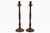 Antique Tall Mahogany Turned and Carved Candlesticks, a Pair For Sale - Image 4 of 7