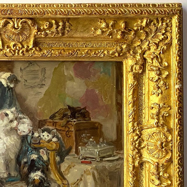 Henriette Ronner-Knip Oil on Board Painting, Kittens at Play For Sale - Image 9 of 9