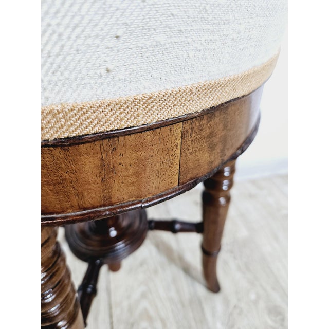 Antique Victorian Piano Stool in Walnut, 1800s For Sale - Image 10 of 11