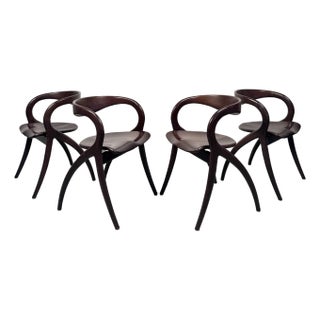 Mid 20th Century Set of 4 Italian Sculptural Dining Chairs by A. Sibau For Sale