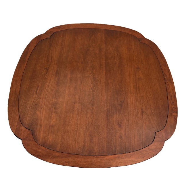 2000 - 2009 Vintage Stickley Pedestal Table Solid Cherry Clover Pattern Kitchen Game Room For Sale - Image 5 of 13