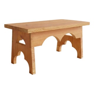 Handmade Pine Wood Footstool-Rustic-Farmhouse-Step-Primitive Country Decor-Bench For Sale