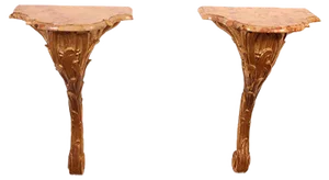 Small Louis XV Marble Consoles, 19th Century, Set of 2