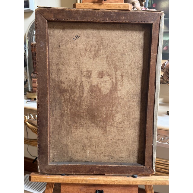 Coffee Antique Folk Art Oil Portrait of a Child, Circa 1890–1910 For Sale - Image 8 of 11