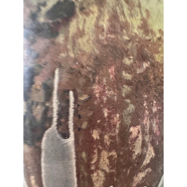 Oversized Vintage Studio Pottery Vase With Lava Glaze Raku Firing For Sale - Image 9 of 10