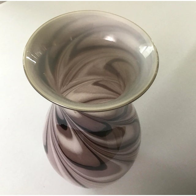 Vintage 1970s Hand Blown Large Vase For Sale - Image 4 of 6