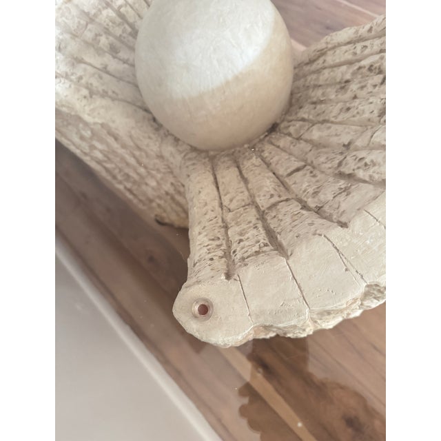 Vintage Postmodern Stone Like Dining Table With Tempered Glass Top and Sculptural Base For Sale In Philadelphia - Image 6 of 9