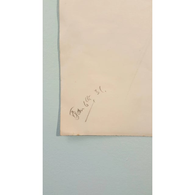 Black 2 Sided Drawing of Carpenter By Eileen Churm For Sale - Image 8 of 9