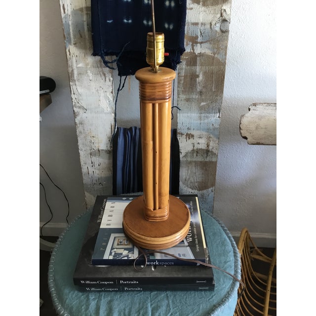 Mid 20th Century Mid Century Rattan Table Lamp For Sale - Image 5 of 13