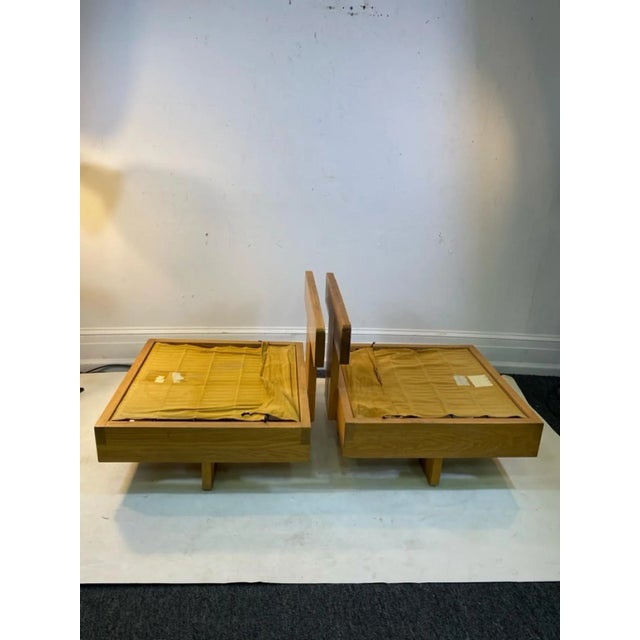 Mid-Century Modern 1960s Modern Architectural Chairs in the Manner of Frank Lloyd Wright - A Pair For Sale - Image 3 of 10