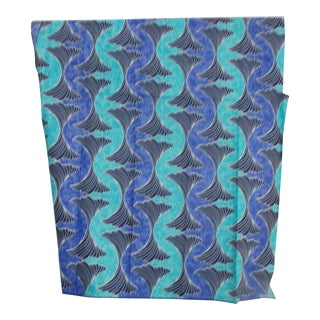 Blue and Aqua African Wax Fabric Jubilation Glow For Sale