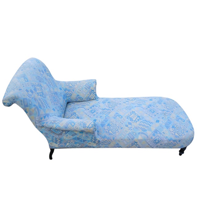 Late 19th Century Antique French Napoleon III Méridienne Chaise Longue with Postmodern Upholstery, 1870 For Sale - Image 5 of 5