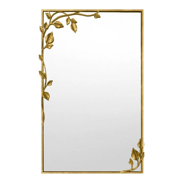 Brilliant Gold Graceful Leaf Mirror Wall Mirror For Sale