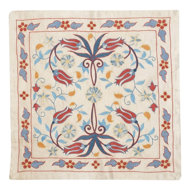 20"x20" All Silk Cushion Cover. Modern Lace Pillow. Embroidered Pillowcase For Sale