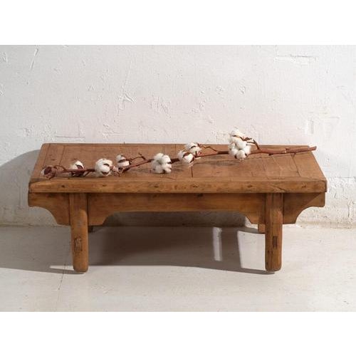 Low Antique Chinese Qing Dynasty Kang Table in Pine For Sale - Image 9 of 10