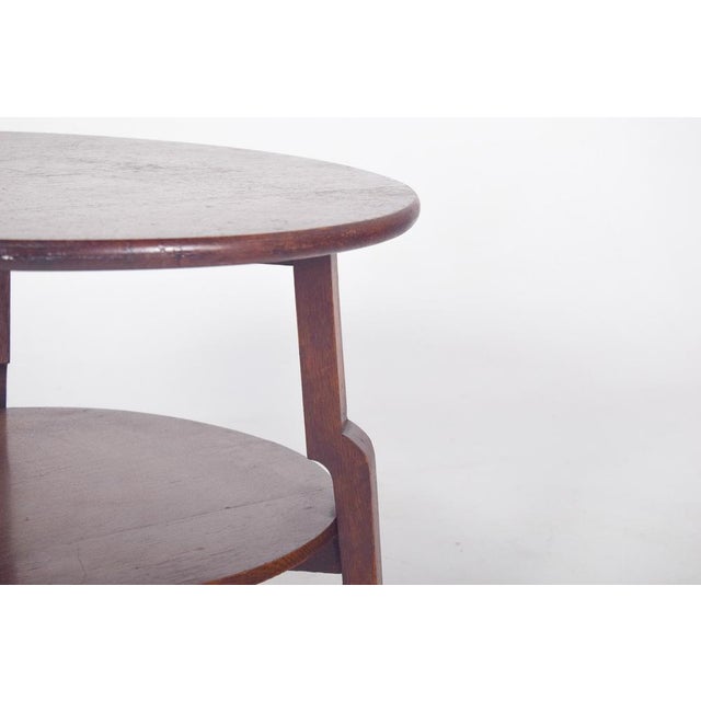 Brown Portuguese Rustic Round Oak Coffee Table, 1950 For Sale - Image 8 of 9