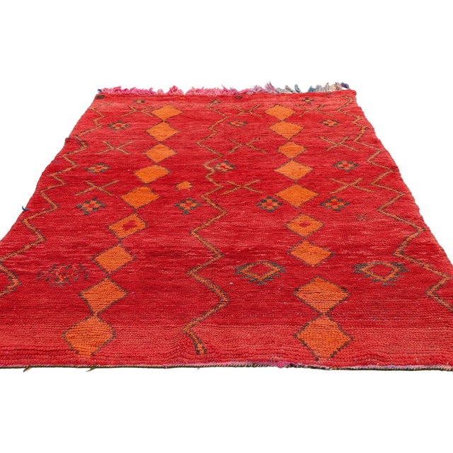 Tribal Vintage Boujad Moroccan Rug, 03'06 X 06'02 For Sale - Image 3 of 10