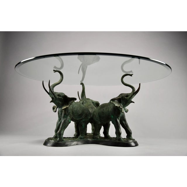 Mid-Century Modern Round Brass and Glass Coffee Table, 1970 For Sale - Image 12 of 12