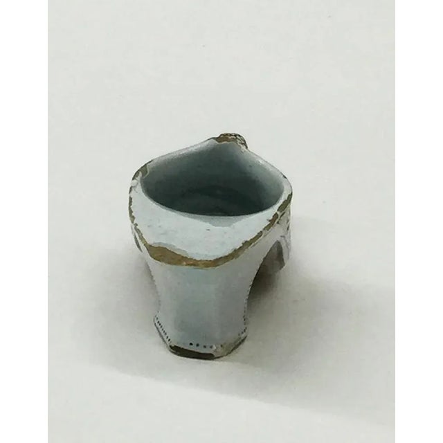 Small Dutch 18th Century Polychrome Earthenware Shoe Slippery For Sale - Image 4 of 8