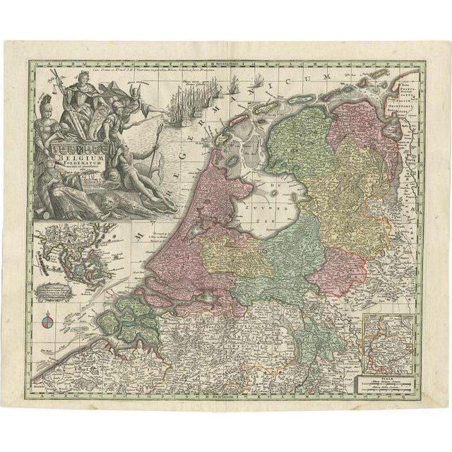 Early 18th Century Antique Map of the Seven United Provinces of Holland by Seutter, 1727 For Sale - Image 5 of 5