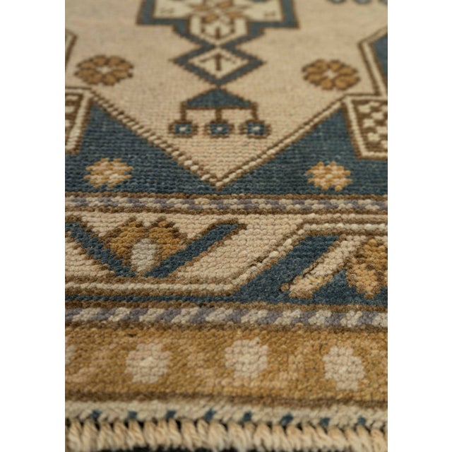 Turkish Turkish Mini Rug Oriental Hand Knotted Vintage Rug 1'11" x 3'6" #21204 For Sale - Image 3 of 8