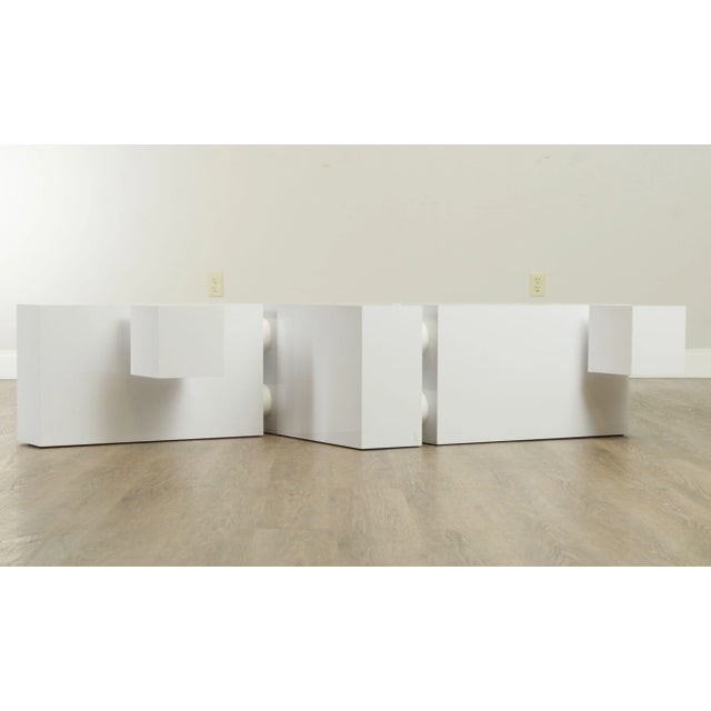 Postmodern Modular Designs, 1970's Postmodern White Geometric Coffee Table For Sale - Image 3 of 13