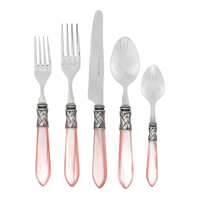 VIETRI Aladdin Antique Light Pink Twenty-Piece Flatware Set Set, Service for Four For Sale