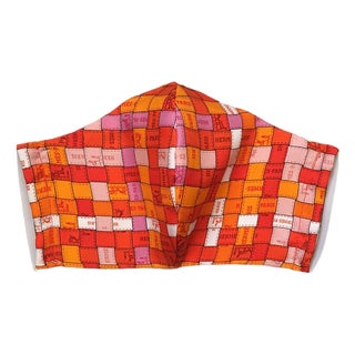 Hermes Vintage Handmade Bolduc Au Carre Silk Scarf Face Mask For Sale