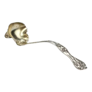 Antique Baker Manchester Daffodils Sterling Silver Sauce Ladle