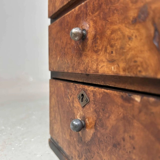 Mid-Century Modern Vintage Burl Wood Filing Cabinet, Japan, 1950s For Sale - Image 3 of 10