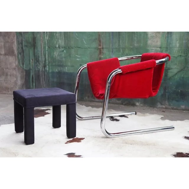 Wood Parsons Post Modern Milo Baughman Style Ottomans - a Pair For Sale - Image 7 of 11