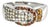 14K White Gold Garnet Champagne Diamond Belt Buckle Band Ring For Sale