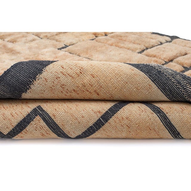 Textile Modern Grid Hand-Knotted Wool Rug | 10'10" X 8'0" | One of a Kind For Sale - Image 7 of 7