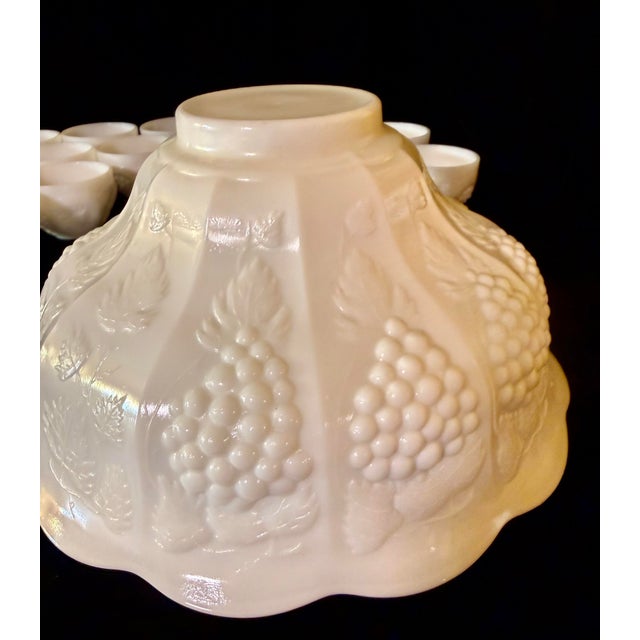 Glass Mid 20th Century L. E. Smith Harvest Grape Punch Bowl Set - 13 pcs For Sale - Image 7 of 12
