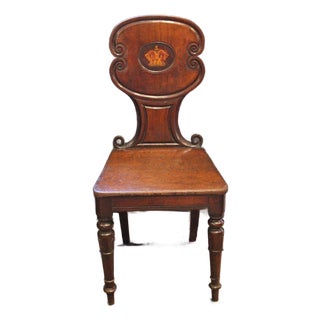Circa 1840 English Armorial Hall Chair For Sale