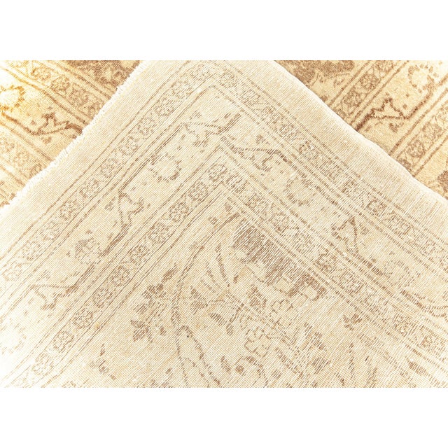 Brown Authentic Persian Tabriz Brown Handmade Wool Rug For Sale - Image 8 of 9